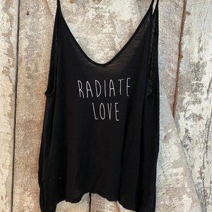 Cute "Radiate Love" Black Tank